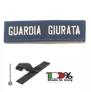 Patch Toppa Ricamata Guardia Giurata con strip Bordo Blu Art. NSD-GG-01 - Imagen 1 de 1