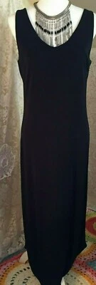 NWT APOSTROPHE COCKTAIL DRESS  Sz [  10-12- M  ] BLACK, V NECK,LONG - Image 1 of 4