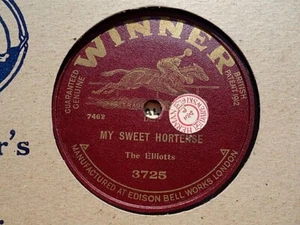 THE ELLIOTTS - My Sweet Hortense / Twice One Are Two 78 rpm disc - Picture 1 of 1