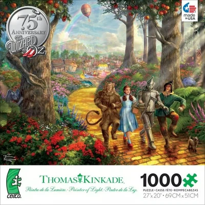 Rompecabezas de Thomas Kinkade EL MAGO DE OZ Follow Yellow Brick Road Movie NUEVO Foto 1 de 4