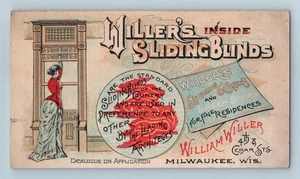 Werbung HANDELSKARTE Willer's Inside Schieberalousien Bildschirme Türen Milwaukee WI - Bild 1 von 2