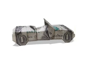 Dollar Origami Cabrio Auto aus ECHTGELD Kraftfahrzeug Handarbeit Bargeld - Bild 1 von 9