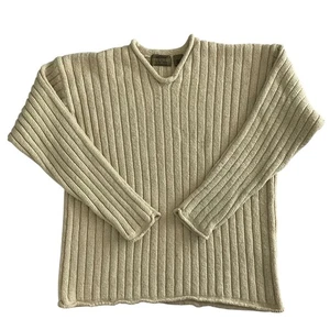 Structure Mens Vintage 90s Chunky Rib Knit Roll Neck Fisherman Sweater Size XL - Picture 1 of 7