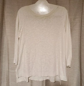 Eileen Fisher Pullover Damen 1X Weiß Elfenbein Bio Leinen Baumwolle - Bild 1 von 6