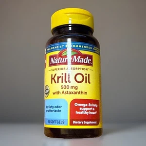 Aceite de Krill Nature Made con Astaxantina 500 mg Omega-3, 30 Cápsulas Blandas, Exp 3/26 - Imagen 1 de 3