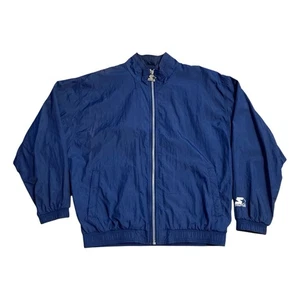 Vintage Starter Jacket Mens Large Navy Blue Windbreaker Track Suit Jacket Y2K - Picture 1 of 7