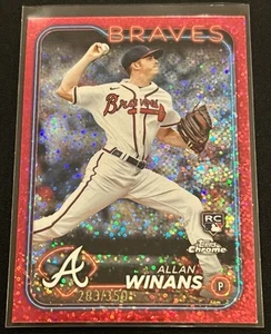 2024 Topps Chrome Allan Winans #249 rifrattore maculato magenta /350 Braves RC - Foto 1 di 4
