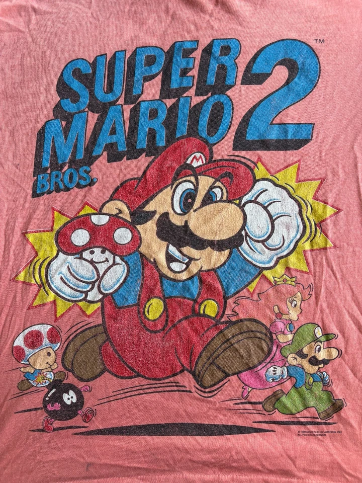Rare Vintage 1989 Nintendo Super Mario Bros 2 T Shirt Youth L / Women's S - Image 1 of 4
