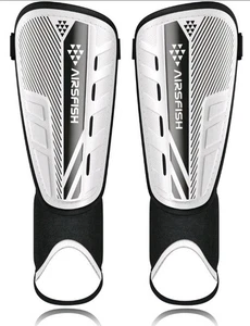 Airfish Youth Soccer Hard Shell Shin Guards Size Small Black/White - Picture 1 of 3