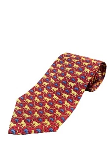 Brooks Brothers 346 Pure Silk Red Jaguar Print Tie 58” Made In USA NWT - Picture 1 of 5