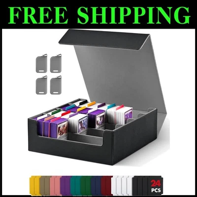 Waterproof Magnetic Closure Card Case for 3000+ Trading Cards - Black & Gray - Image 1 of 4