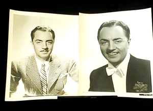 VTG WILLIAM POWELL -ACTOR- BLACK & WHITE GLOSSY 8"X10" PUBLICITY PHOTOGRAPHS X2 - Picture 1 of 10