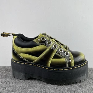 Scarpe derby Dr. Martens 5I 5 occhielli Quad Max pelle verde/nero plateau donna 6 - Foto 1 di 8