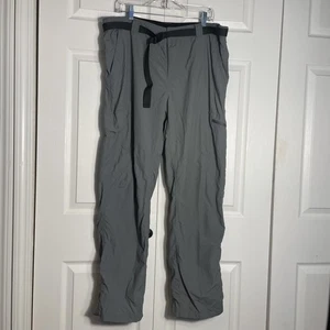 Columbia Pants Mens 40x32 Gray Lightweight Nylon Hiking Outdoor Belted Pockets - Picture 1 of 11