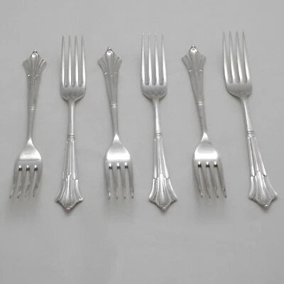Juego de seis tenedores de mesa ALBANY Design Sheffield Made Silver Service Foto 1 de 3