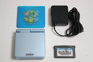 Nintendo Game Boy Advance SP Console Portatile - Argento con Guscio Pokemon e Gioco - Foto 1 di 22