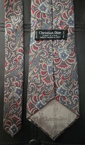 Christian Dior Vollseidenkrawatte Paisley Hergestellt in den USA Mehrfarbig Preppy - Bild 1 von 5