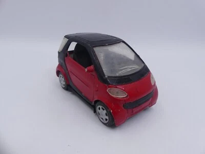 Smart Car Miniature Smarty Car 4" Red and Black Diecast Model - Image 1 of 4