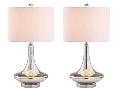 JONATHAN Y JYL1081A-SET2 Set of 2 Table Lamps Cecile 25.5" Glass Teardrop LED... - Image 1 of 4