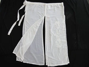 New- Motivi embroidered & beads high slits wrap Skirt chiffon ivory Size M- NWT - Picture 1 of 12