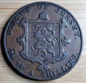 1844 JERSEY 1/26 OF A SHILLING QUEEN VICTORIA COIN - Picture 1 of 2