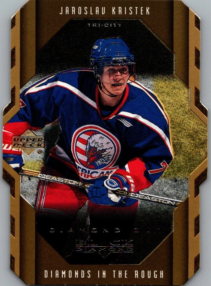 1999-00 Upper Deck Black Diamond Gold Diamond Cut #111 Jaroslav Kristek RC - Image 1 of 2