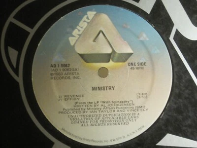 MINISTRY REVENGE / EFFIGY / I WANTED TO TELL HER 12" '83 ARISTA AD 1 9062 VG/VG+ - Image 1 of 4