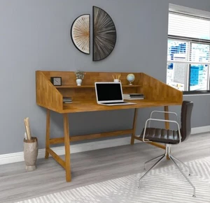 Dunkelbrauner Wohnzimmer Tisch Designer Schreibtisch Robuste Holz Möbel - Bild 1 von 1
