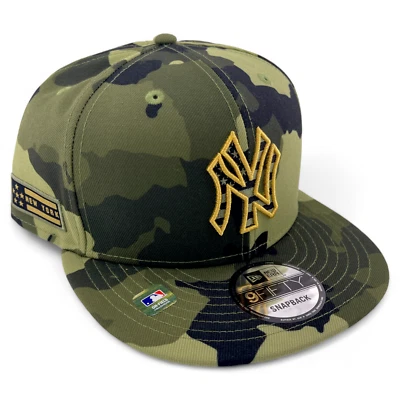 New Era New York Yankees MLB 2022 Armed Forces Day Camo 9FIFTY Snapback Hat Cap - Image 1 of 4