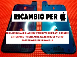 100% ORIGINALE ADESIVO DISPLAY IPHONE 14 - ANTERIORE + ADESIVO VETRO POSTERIORE - Foto 1 di 3