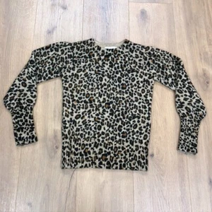 Les Coyotes De Paris Julia Sweater Jumper Girls 8 Leopard Print Cozy Wool Mohair - Picture 1 of 11