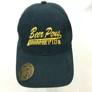 BEER PONG Champion Men's Hat Blue Cotton Bottle Opener Embroidered - Picture 1 of 7
