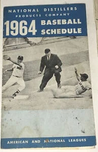 1964 WILLIE MAYS Nat'l Distillers American & National League Baseball Schedules - Picture 1 of 3