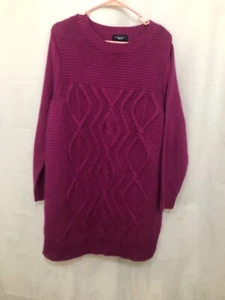 Lands End Drifter Cable Knit Crewneck Cotton Women’s Sweater Size XL Purple NWOT - Picture 1 of 4
