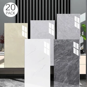 Self-Adhesive Marble Tiles Sticker Stick On Wall Floor Kitchen Bathroom Decor - Picture 1 of 24