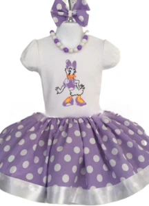 Girls Daisy Duck Twirl Dress and Hair Bow Handmade Custom Boutique Costume - Picture 1 of 1