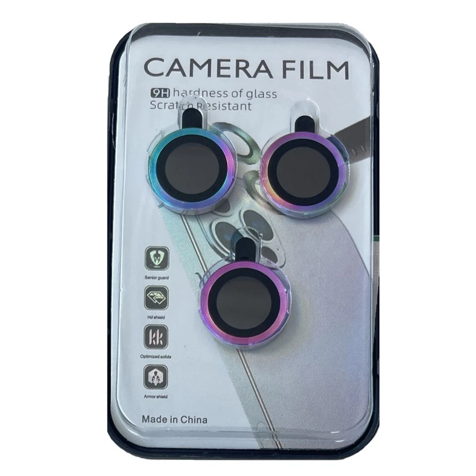 For iPhone 15 Pro / 15 Pro Max Camera Lens Cover Protector 9H Hardness Colorful - Image 1 of 4