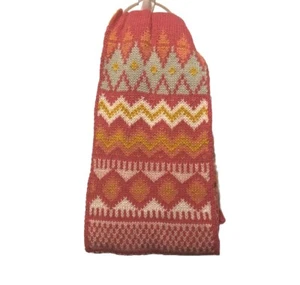 Mixit Woven Style Scarf Shocking Pink White Yellow Gray Geometric New Valentine - Picture 1 of 12