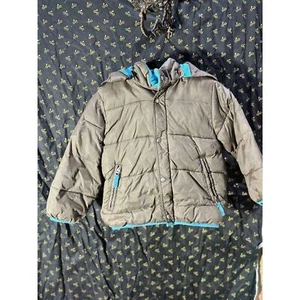Mini boden boys size 5 6 brown blue winter coat jacket lined - Picture 1 of 3