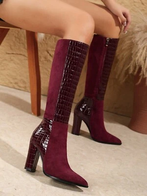 Botas de tacón alto con cremallera por encima de la rodilla Foto 1 de 4