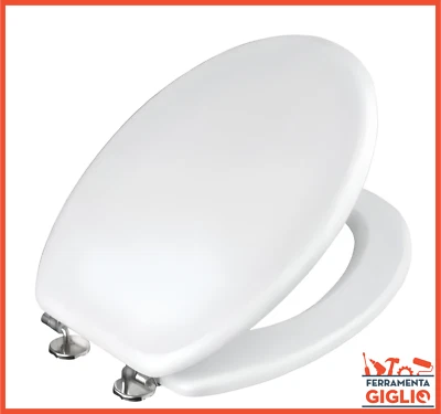 Sedile Water Copri WC Vaso Tavoletta Coperchio Copriwater Universale in di Legno - Immagine 1 di 4