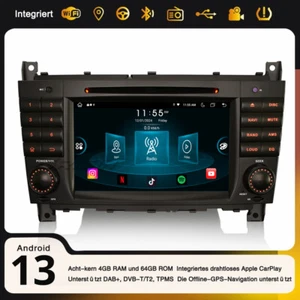 8-Kern Android 14 DAB+ WiFi Navi RDS Autoradio Mercedes C/G/CLC-Klasse W203 W463 - Bild 1 von 21