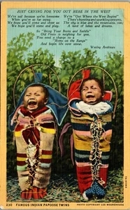 Famosos gemelos indios Papoose - Solo llorando por ti postal de colección SB1 - Imagen 1 de 2