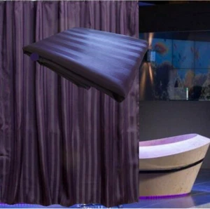 Blue Purple Satin Stripe Fabric Shower Curtain New FREE SHIPPING - Picture 1 of 3