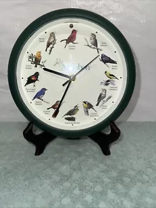 Audubon Society Singing Bird Wall Clock 12 Different Songs/tunes 8" Green WORKS - Picture 1 of 12