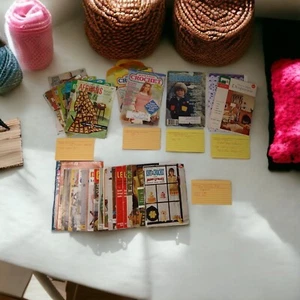 Lot of 33 VTG Crochet & Knit Magazines Star Book Coats and Clark's Mixed Lot 70s - Picture 1 of 10