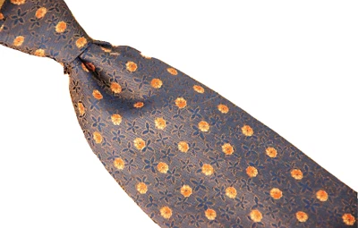 Corbata de seda bordada Altea para Nordstrom marrón tejida seda naranja flor Italia Foto 1 de 4