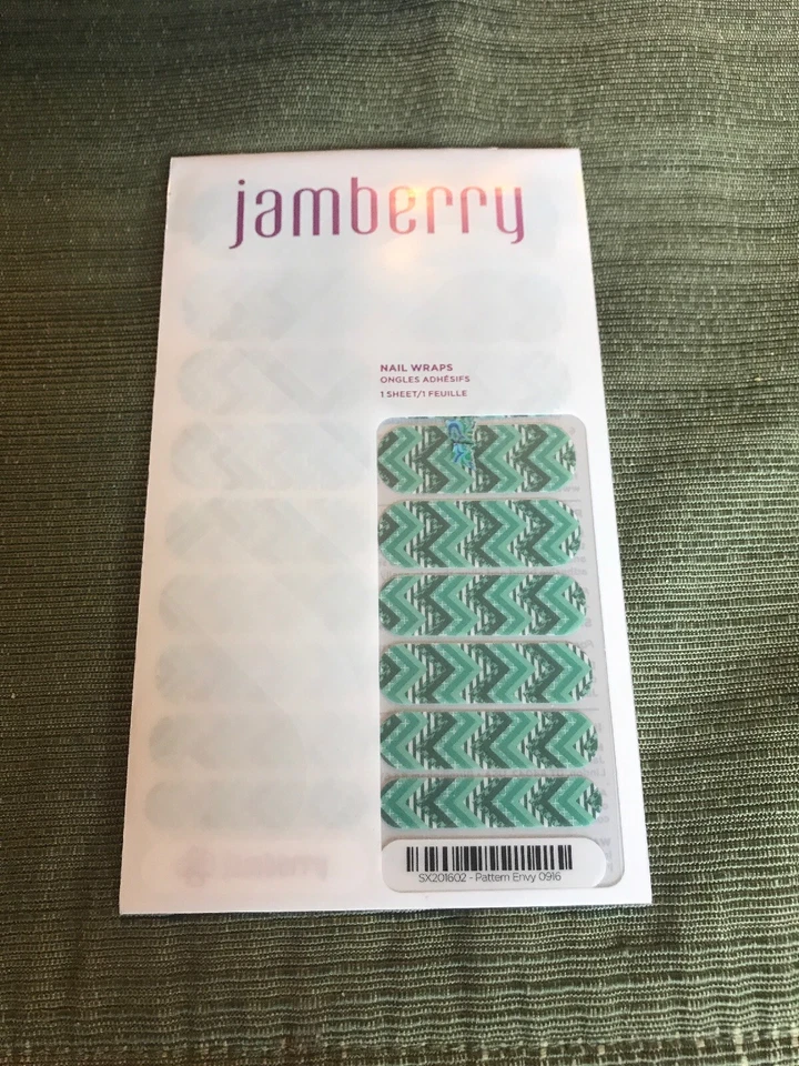 Nail Art Heated Nail Wraps Jamberry SX201602 Pattern Envy Full Sheet O916