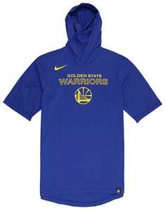 NIKE Golden State Warriors Hooded Logo Shirt sz L Large Royal Blue Yellow - Picture 1 of 6