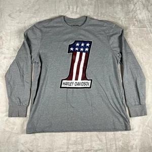 T-shirt manica lunga Harley-Davidson uomo 2XL grigio #1 grafica corsa - Foto 1 di 7